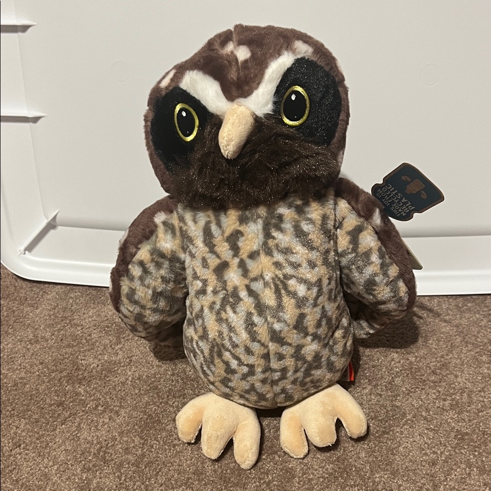 Brown and Cream Owl Plush Toy